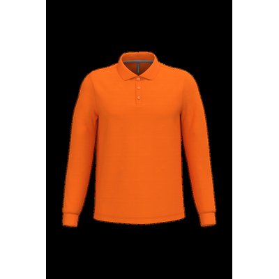 Polo manga larga hombre algodón piqué Orange 3Xl