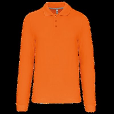 Polo manga larga hombre algodón piqué Orange XL