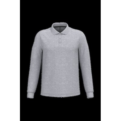 Polo manga larga hombre algodón piqué Oxford Grey 4Xl