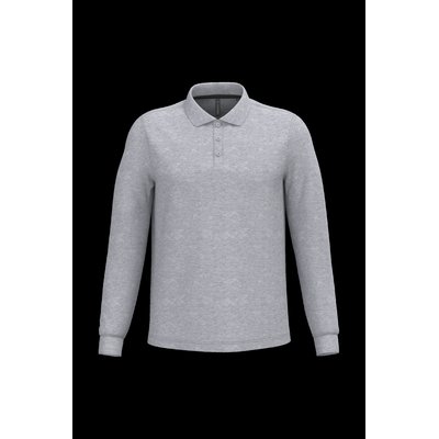 Polo manga larga hombre algodón piqué Oxford Grey M