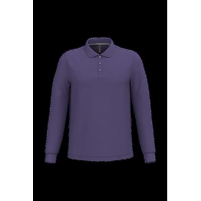 Polo manga larga hombre algodón piqué Purple S