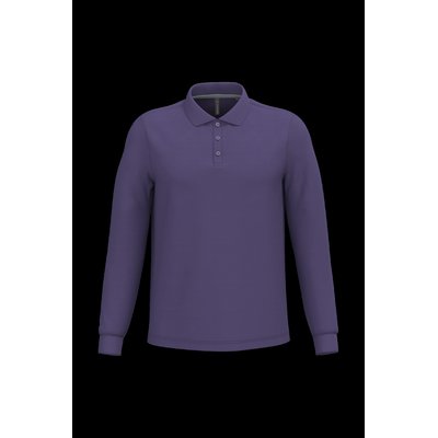 Polo manga larga hombre algodón piqué Purple Xl