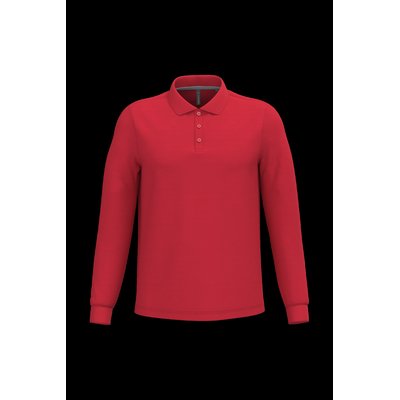 Polo manga larga hombre algodón piqué Red 4Xl