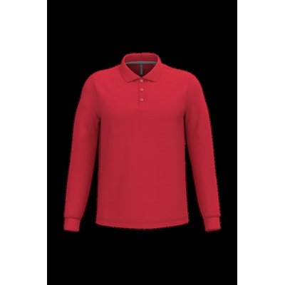 Polo manga larga hombre algodón piqué Red S