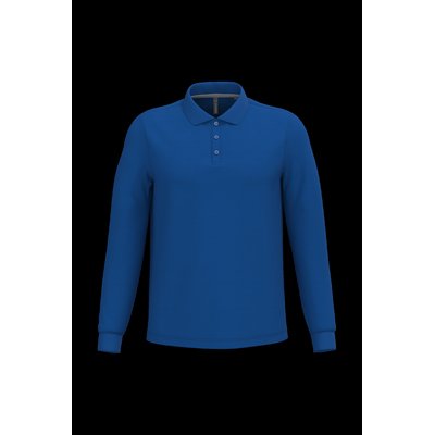 Polo manga larga hombre algodón piqué Royal Blue M