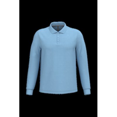 Polo manga larga hombre algodón piqué Sky Blue 3Xl