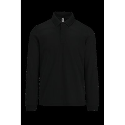 Polo manga larga hombre básico Black Xxl