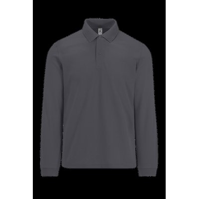 Polo manga larga hombre básico DARK GREY S