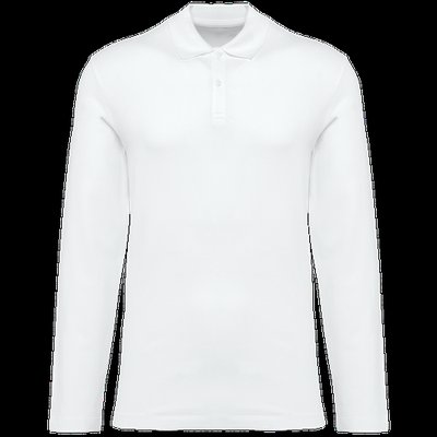 Polo manga larga hombre White XXL