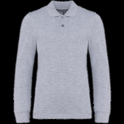 Polo manga larga infantil algodón Oxford Grey 8/10 ans