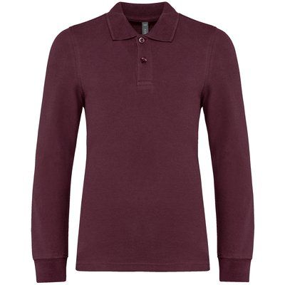 Polo manga larga infantil algodón Wine 8/10 ans