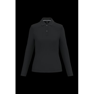 Polo manga larga mujer algodón lavable Black Xl