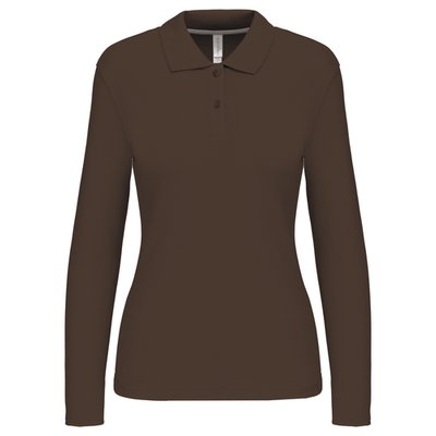 Polo manga larga mujer algodón lavable CHOCOLATE XL