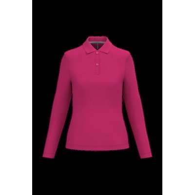 Polo manga larga mujer algodón lavable Fuchsia L