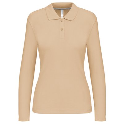Polo manga larga mujer algodón lavable Light Sand 3XL