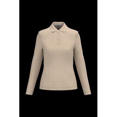 Polo manga larga mujer algodón lavable Light Sand L