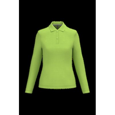 Polo manga larga mujer algodón lavable Lime 3Xl