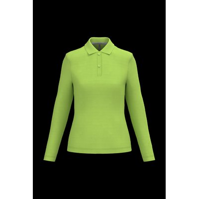 Polo manga larga mujer algodón lavable Lime Xxl