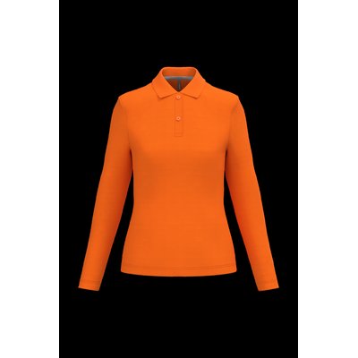 Polo manga larga mujer algodón lavable Orange M