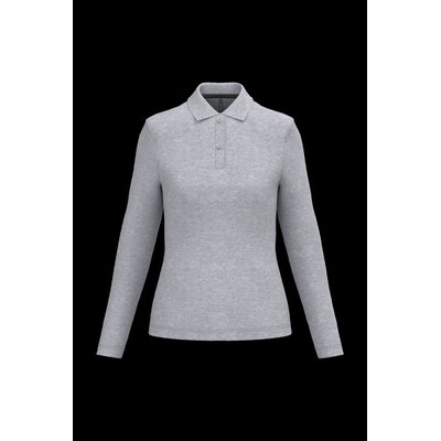 Polo manga larga mujer algodón lavable Oxford Grey M