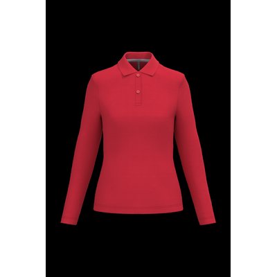 Polo manga larga mujer algodón lavable Red Xl