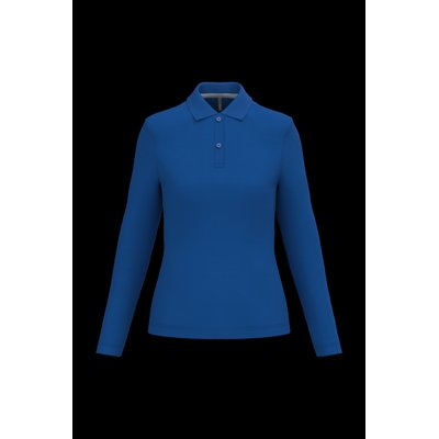 Polo manga larga mujer algodón lavable Royal Blue L