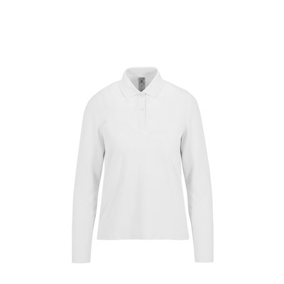 Polo manga larga mujer algodón White L