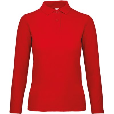 Polo manga larga mujer punto piqué Red XXL