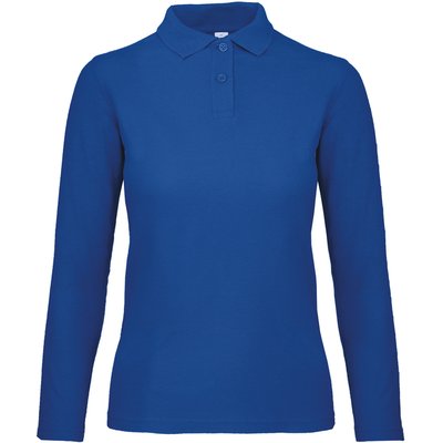 Polo manga larga mujer punto piqué Royal Blue L