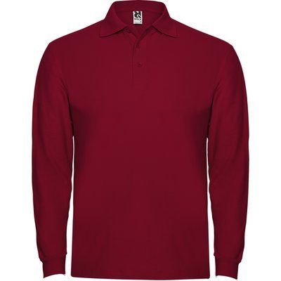 Polo Manga Larga con Puños Granate 4Xl