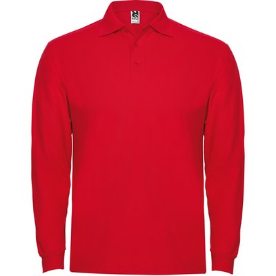 Polo Manga Larga con Puños Rojo S
