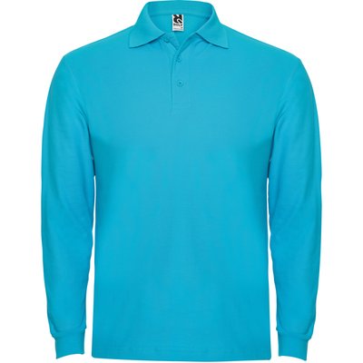 Polo Manga Larga con Puños Turquesa 4Xl