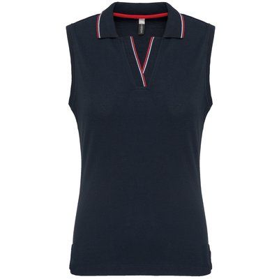 Polo sin mangas mujer algodón Navy / Red / White L
