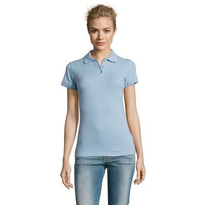 Polo Mujer Algodón 180g Azul Cielo L