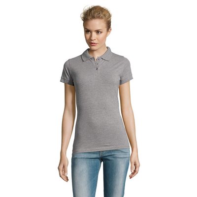 Polo Mujer Algodón 180g Gris Melange 2 S