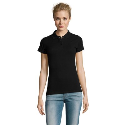 Polo Mujer Algodón 180g Negro Xl