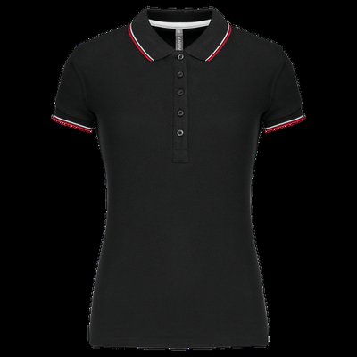 Polo mujer algodón con 5 botones Black / Red / White Xxl