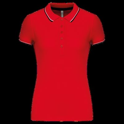 Polo mujer algodón con 5 botones Red / Navy / White S