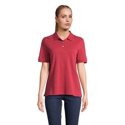 Polo mujer algodón corte cómodo Folk Red Twin L