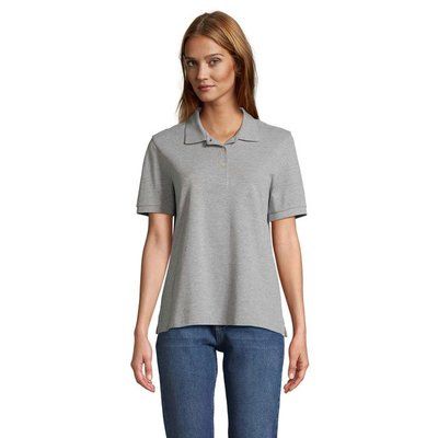 Polo mujer algodón corte cómodo Gris Melange 2 Xl