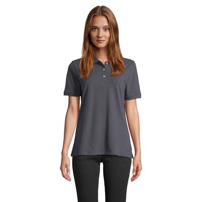 Polo mujer algodón corte cómodo Gris Ratón M