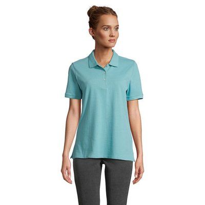Polo mujer algodón corte cómodo Pool Blue L
