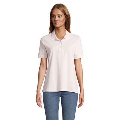 Polo mujer algodón corte cómodo Rosa Pálido L