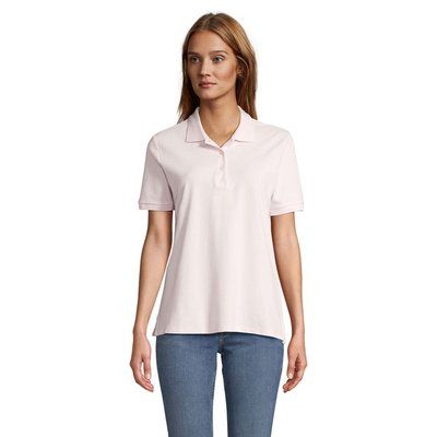 Polo mujer algodón corte cómodo Rosa Pálido S