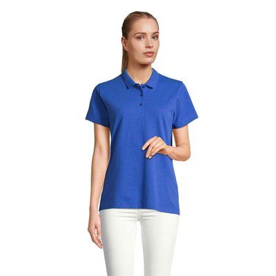 Polo mujer algodón manga corta Azul Royal Xl