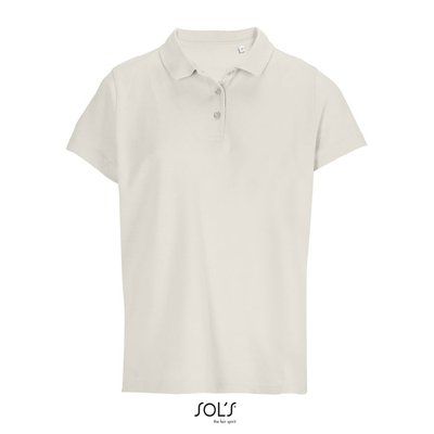 Polo mujer algodón manga corta Blanco Roto Xs