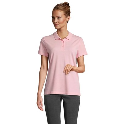 Polo mujer algodón manga corta Rosa Caramelo Xl
