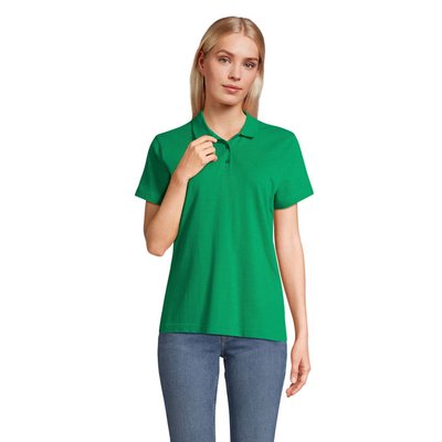 Polo mujer algodón manga corta Verde M