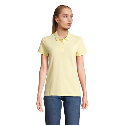 Polo Mujer Algodón Orgánico Amarillo Claro Xxl