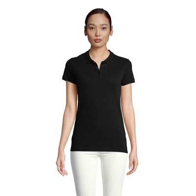 Polo Mujer Algodón Orgánico Negro 3Xl